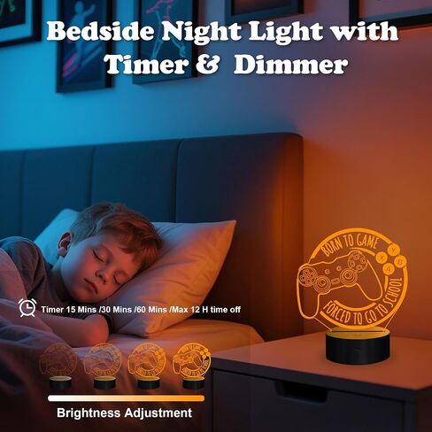 Anywin Game Night Light for Kids, Console Night Light Gift, Christmas & Birthday Gift for Boys, Him - Born to Game, Forced to Go to School Lamp in Saudi Arabia