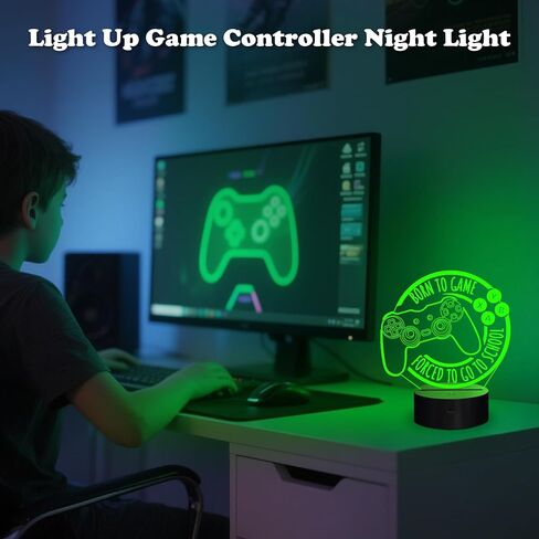 Anywin Game Night Light for Kids, Console Night Light Gift, Christmas & Birthday Gift for Boys, Him - Born to Game, Forced to Go to School Lamp in Saudi Arabia