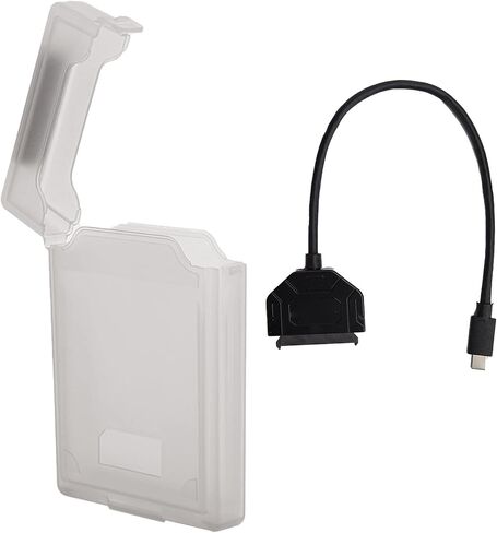 Hard Drive Adapter Protection Box Kit for SATA Type C USB3.0 2.5in HDD SSD, Universal Hard Disk Converter with LED Indicator and Two - Way Open Cover for 7 - (Green) in Saudi Arabia