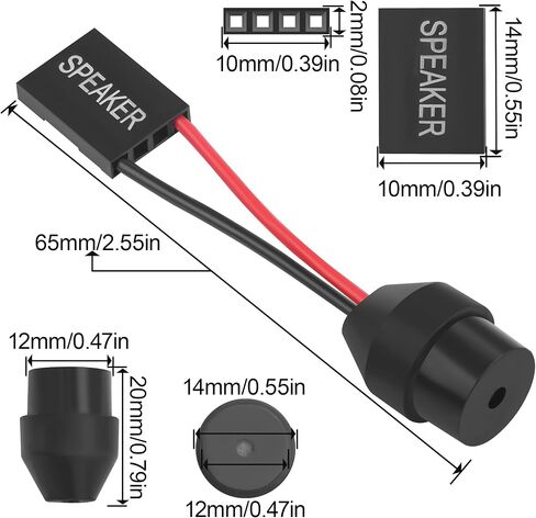 PC Motherboard Internal Speaker, Desktop Computer Case Buzzer for BIOS Post Self-Test Alarm, 2-Pin Mini Plug Speaker with 6.5cm Cable (Injection-Molded Design)(Pack of 3) in Kuwait