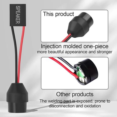 PC Motherboard Internal Speaker, Desktop Computer Case Buzzer for BIOS Post Self-Test Alarm, 2-Pin Mini Plug Speaker with 6.5cm Cable (Injection-Molded Design)(Pack of 3) in Kuwait