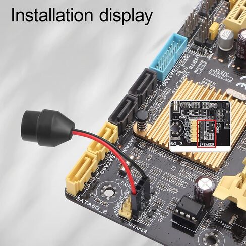 PC Motherboard Internal Speaker, Desktop Computer Case Buzzer for BIOS Post Self-Test Alarm, 2-Pin Mini Plug Speaker with 6.5cm Cable (Injection-Molded Design)(Pack of 3) in Kuwait