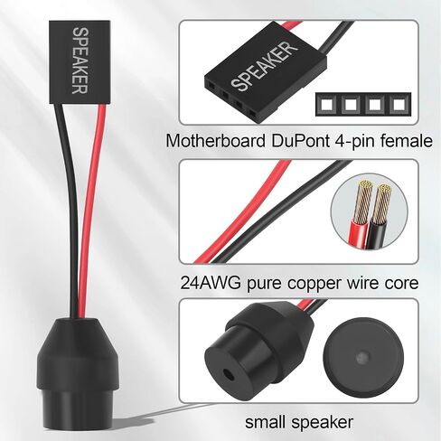 PC Motherboard Internal Speaker, Desktop Computer Case Buzzer for BIOS Post Self-Test Alarm, 2-Pin Mini Plug Speaker with 6.5cm Cable (Injection-Molded Design)(Pack of 3) in Kuwait