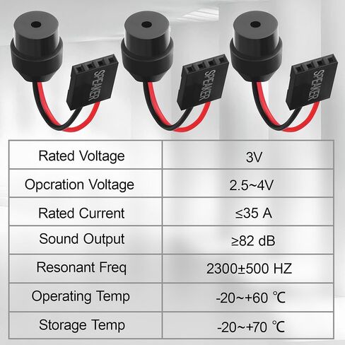PC Motherboard Internal Speaker, Desktop Computer Case Buzzer for BIOS Post Self-Test Alarm, 2-Pin Mini Plug Speaker with 6.5cm Cable (Injection-Molded Design)(Pack of 3) in Kuwait