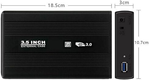 USB 3.0 إلى خارجي 3.5 بوصة HDD Case Dock SSD Box، أسود in Kuwait