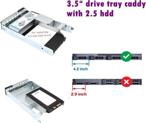 6Pcs 3.5"Drive Tray Caddy with 2.5"HDD Adapter Compatible for Dell PowerEdg in Kuwait