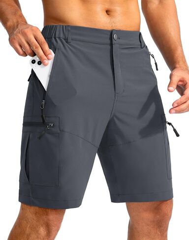 Pudolla Men's Hiking Cargo Shorts 9"/7"/11" Lightweight Outdoor Shorts for Men Trip Golf Camping Casual with 5 Zipper Pockets in Saudi Arabia
