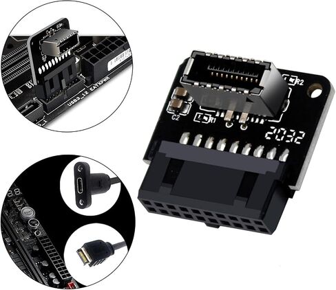 USB 3.0 Type C Adapter Mainboard Internal Header Adapter 24Pin Type to Type C Female Right Angle 90 Degree Extension Connector Suitable for in Saudi Arabia