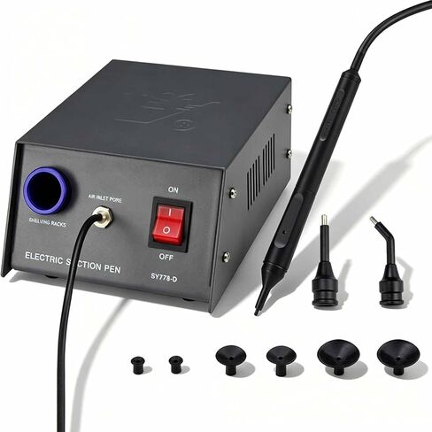 Electric Vacuum Suction Pen Set, Anti-Static Ic Chip Pickup Tool, with 2 Suction Needles and 6 Suction Cups, for Precision Component Placement, Telecommunications and Computer Repair in Saudi Arabia