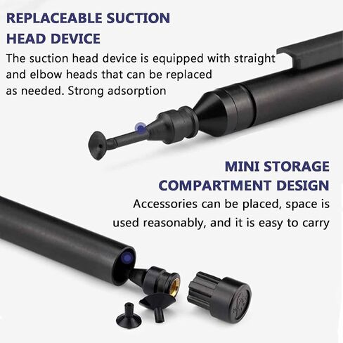 Electric Vacuum Suction Pen Set, Anti-Static Ic Chip Pickup Tool, with 2 Suction Needles and 6 Suction Cups, for Precision Component Placement, Telecommunications and Computer Repair in Saudi Arabia
