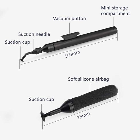 Electric Vacuum Suction Pen Set, Anti-Static Ic Chip Pickup Tool, with 2 Suction Needles and 6 Suction Cups, for Precision Component Placement, Telecommunications and Computer Repair in Saudi Arabia