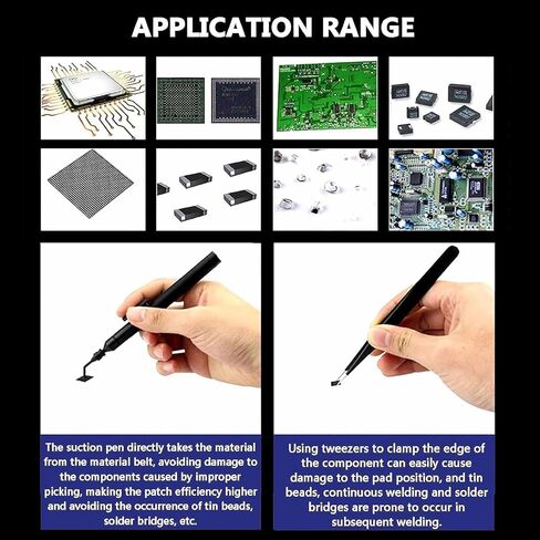 Electric Vacuum Suction Pen Set, Anti-Static Ic Chip Pickup Tool, with 2 Suction Needles and 6 Suction Cups, for Precision Component Placement, Telecommunications and Computer Repair in Saudi Arabia