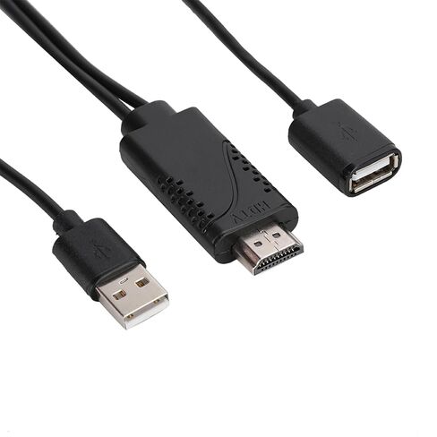 2 in 1 USB Female to HDMI Male Adapter, 1080P Female USB to Male HDMI Adapter, ABS HDTV Cable Cord Compatible with iOS, Android Mobile Phone in Saudi Arabia