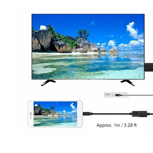 2 in 1 USB Female to HDMI Male Adapter, 1080P Female USB to Male HDMI Adapter, ABS HDTV Cable Cord Compatible with iOS, Android Mobile Phone in Saudi Arabia