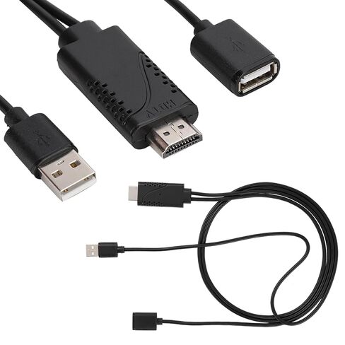 2 in 1 USB Female to HDMI Male Adapter, 1080P Female USB to Male HDMI Adapter, ABS HDTV Cable Cord Compatible with iOS, Android Mobile Phone in Saudi Arabia