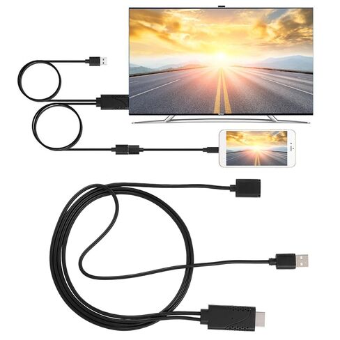2 in 1 USB Female to HDMI Male Adapter, 1080P Female USB to Male HDMI Adapter, ABS HDTV Cable Cord Compatible with iOS, Android Mobile Phone in Saudi Arabia