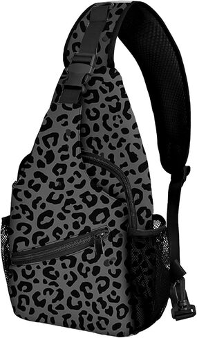 Yrebyou Leopard Print Sling Bag for Women Travel Chest Backpack Lightweight Crossbody Daypack Casual Shoulder Bags for Hiking Cycling Running in Saudi Arabia