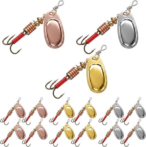 12 Pcs Plain Fishing Lures, Inline Spinner Lures in Saudi Arabia