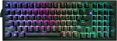iBUYPOWER MK9 Pro RGB Mechanical Gaming Keyboard with Hotswap Linear Switches, Custom aRGB Lighting, Detachable USB-C Cable, Gasket Mounted PCB, Solid Black in Saudi Arabia