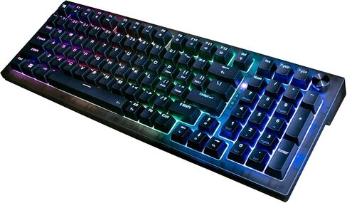 iBUYPOWER MK9 Pro RGB Mechanical Gaming Keyboard with Hotswap Linear Switches, Custom aRGB Lighting, Detachable USB-C Cable, Gasket Mounted PCB, Solid Black in Saudi Arabia