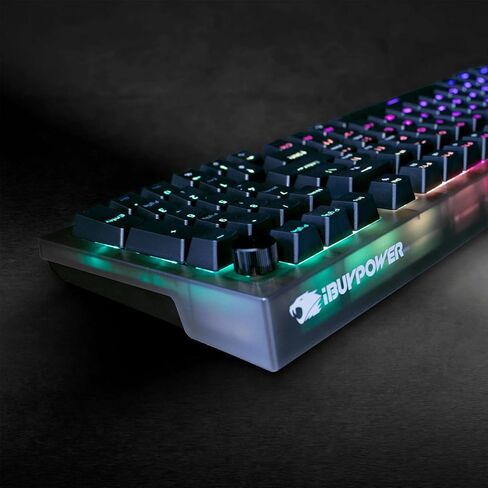 iBUYPOWER MK9 Pro RGB Mechanical Gaming Keyboard with Hotswap Linear Switches, Custom aRGB Lighting, Detachable USB-C Cable, Gasket Mounted PCB, Solid Black in Saudi Arabia