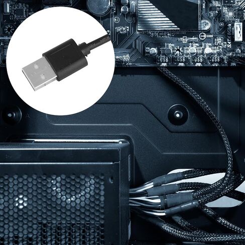 3pcs USB Fan Speed Adapter Controller, USB 5V to 12V 4 Pin PC Cooling Fan Adapter with Switch for Computer Cooling Fans (13.4 Inch/34cm) in Saudi Arabia