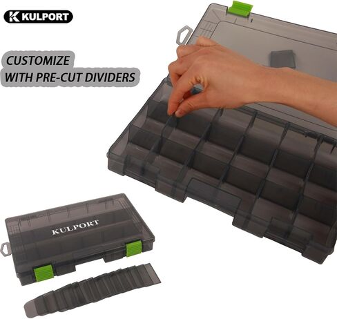 Tackle Boxes Plastic Storage Organizer Box with Removable Dividers,3600 Tackle Tray,Lure Box and Terminal Tackle Storage,4 Packs Tackle Trays-Grey in Saudi Arabia