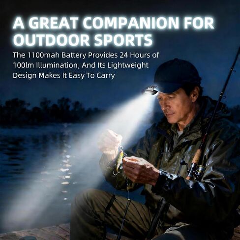 LED Hard Hat Light,Rechargeable Motion Sensor Cap Visor Head Light - COB Clip on Cap Lights - Headlamp Flashlight with Red Light for Fishing Running Camping Reading(1000mAh) in Saudi Arabia