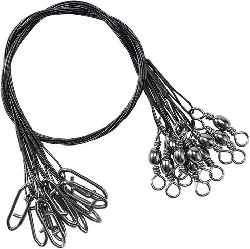 QISHUO Stainless Steel Fishing Leaders Strength Rigs Saltwater Fishing Leader Heavy Snap Lure Wire Leaders Line Black Nickel in Kuwait