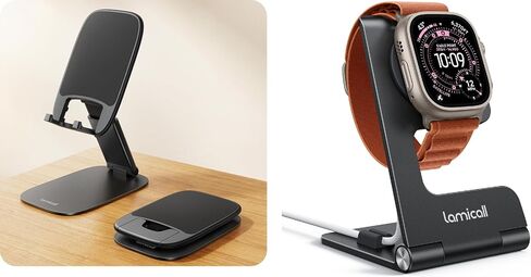 Lamicall Foldable Apple Watch Stand + Phone Stand in Saudi Arabia