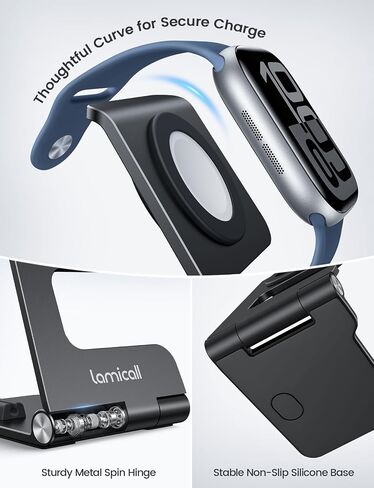 Lamicall Foldable Apple Watch Stand + Phone Stand in Saudi Arabia