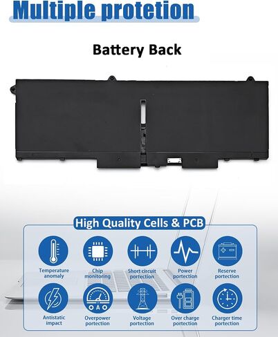 58Wh 07KRV Battery Replacement for Dell Latitude 5430 5530 Precision 3570 P104F P104F005 P137G P137G004 Series 4-Cell in Kuwait