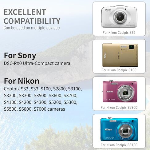 NP-BJ1 EN-EL19 Battery Compatible for Nikon Coolpix S32 S33 S100 S2800 in Saudi Arabia