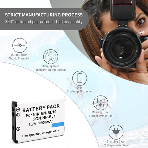 NP-BJ1 EN-EL19 Battery Compatible for Nikon Coolpix S32 S33 S100 S2800 in Saudi Arabia