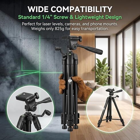 Lightweight Portable Adjustable Tripod for Laser Level, Black 50Inch in Saudi Arabia