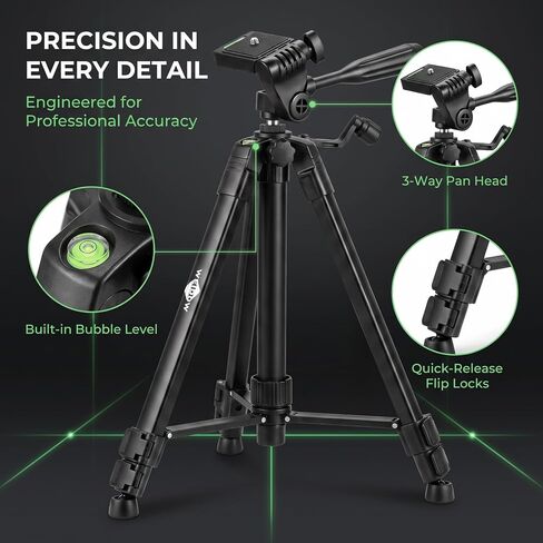 Lightweight Portable Adjustable Tripod for Laser Level, Black 50Inch in Saudi Arabia
