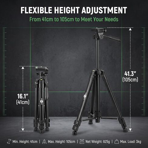 Lightweight Portable Adjustable Tripod for Laser Level, Black 50Inch in Saudi Arabia