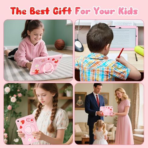 Case for Samsung Galaxy Tab A11+ Plus / A9+ Plus 11 Inch Cute Strawberry Women 3D Rotating Handle Stand & Shoulder Strap Soft Silicone for Samsung A11 Plus Tablet Case in Saudi Arabia