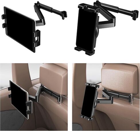 Telescopic Car Rear Pillow Phone Holder Tablet Stand Seat Rear Headrest Mounting Bracket for Phone Tablet Backseat Panel Mount for in Saudi Arabia