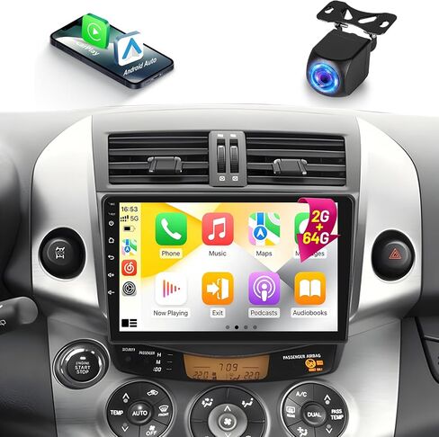 ستيريو سيارة 2+64 جيجا لسيارة تويوتا RAV4 2007-2011، Carplay Android Auto اللاسلكي in Kuwait