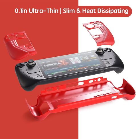 UYIYE Protective Case for Steam Deck OLED & LCD with Kickstand-Red in Saudi Arabia