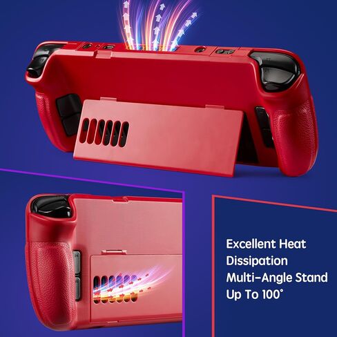 UYIYE Protective Case for Steam Deck OLED & LCD with Kickstand-Red in Saudi Arabia