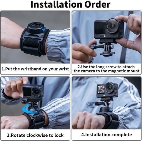Magnetic Action Camera Wrist Mount, Quick Release Wrist Strap Holder for GoPro Hero 13/12/11/10, DJI Osmo Action 6/5Pro/4/3, Insta360 ONE R, AKASO, and More in Saudi Arabia
