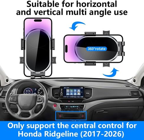 Car Phone Holder Storage Box For Honda Ridgeline 2017-2026，Passport 2019-2025，Pilot 2016-2022 Center Console Organizer Auto Accessories Navigation Interior Cell mobile Mount holders case accessory in Saudi Arabia