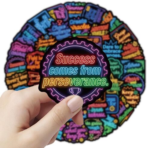 108pcs Neon Positive Affirmation Stickers,Inspirational Positive Quote Vinyl Stickers,Waterproof Inspirational Boost Decals for Water Bottle,Laptops, Scrapbook，Phone Case in Saudi Arabia
