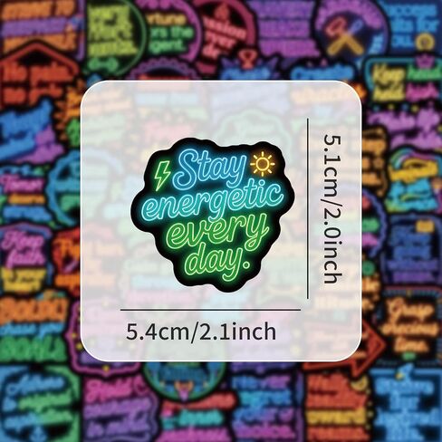 108pcs Neon Positive Affirmation Stickers,Inspirational Positive Quote Vinyl Stickers,Waterproof Inspirational Boost Decals for Water Bottle,Laptops, Scrapbook，Phone Case in Saudi Arabia
