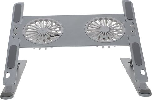 Homoyoyo Laptop Cooler Stand with Double Dissipation Adjustable Aluminum Alloy and Quiet Fan for Efficient Cooling, Compatible with Notebooks for Gaming and Work in Saudi Arabia