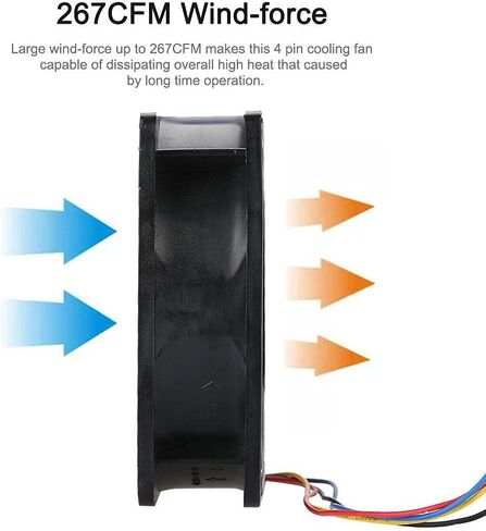 4 Pin 1.85A 6500RPM 267CFM Connector Cooling Fan for Computer Case CPU Cooler Radiator in Saudi Arabia