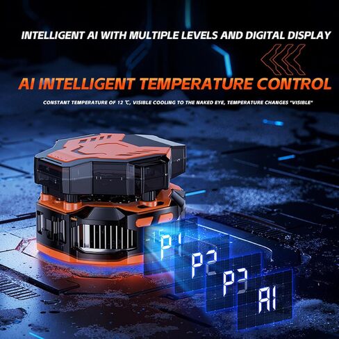 p80 Phone Cooler Semiconductor, Ai Smart Temperature Control with Triple Frosting Modes, Fast Cooling for Gaming Semiconductor Magnetic Phone Cooler in Saudi Arabia