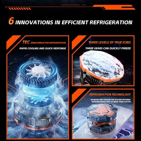 p80 Phone Cooler Semiconductor, Ai Smart Temperature Control with Triple Frosting Modes, Fast Cooling for Gaming Semiconductor Magnetic Phone Cooler in Saudi Arabia